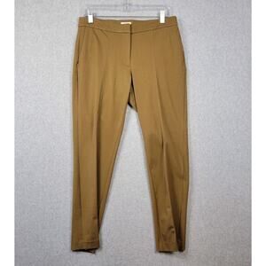 J.Jill Premium Bi-Stretch Brown Cotton Rayon Mid Rise Ankle Dress Pants Womens 8